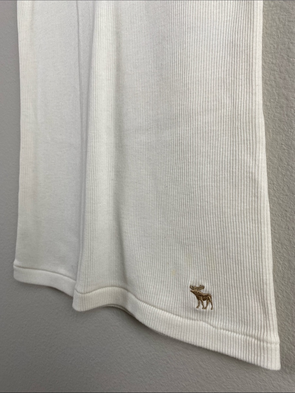 Abercrombie & Fitch Vintage Fitted Ribbed Short Sleeve Tee | Semi Sheer | White - Picture 11 of 14